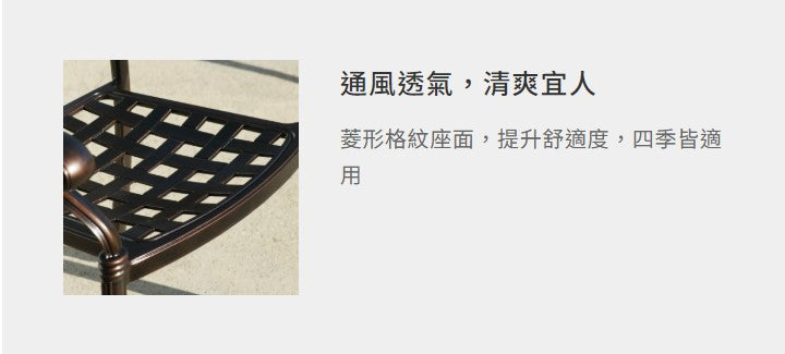 格紋 鑄鋁扶手椅